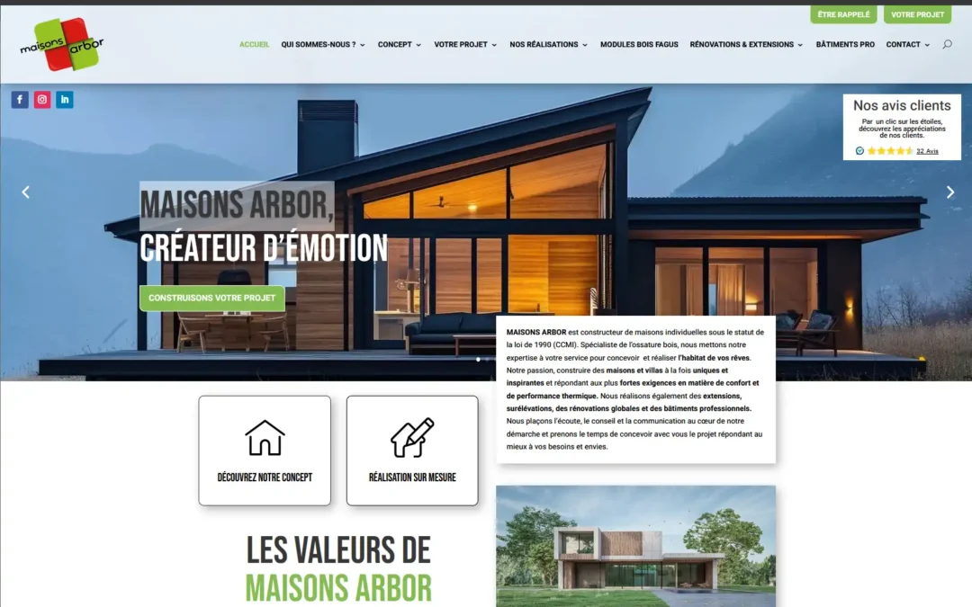 Nouveau site internet Maisons Arbor une création SLCOM